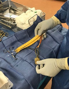 AMS 700 being prepped for the procedure