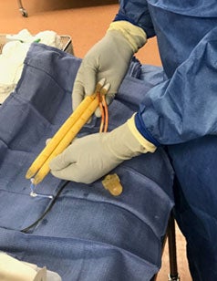 AMS 700 being prepped for the procedure